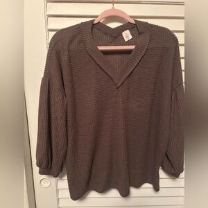 Sew In Love Chocolate V-Neck Sweater